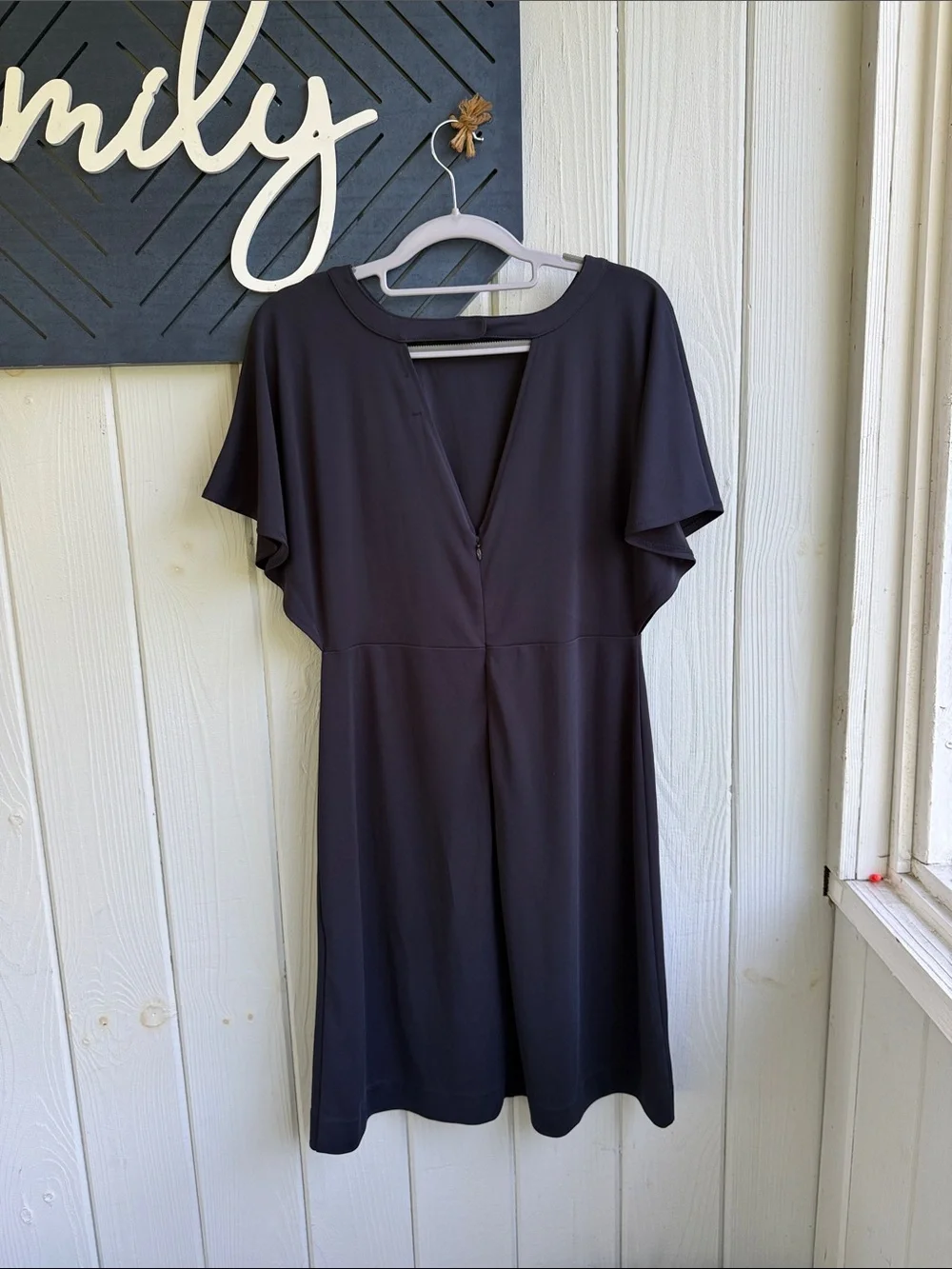 Ann Taylor Navy Midi A-Line Dress